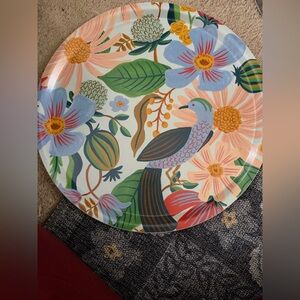 Rifle Paper Co. Multicolor Floral and Bird Tray 15 in